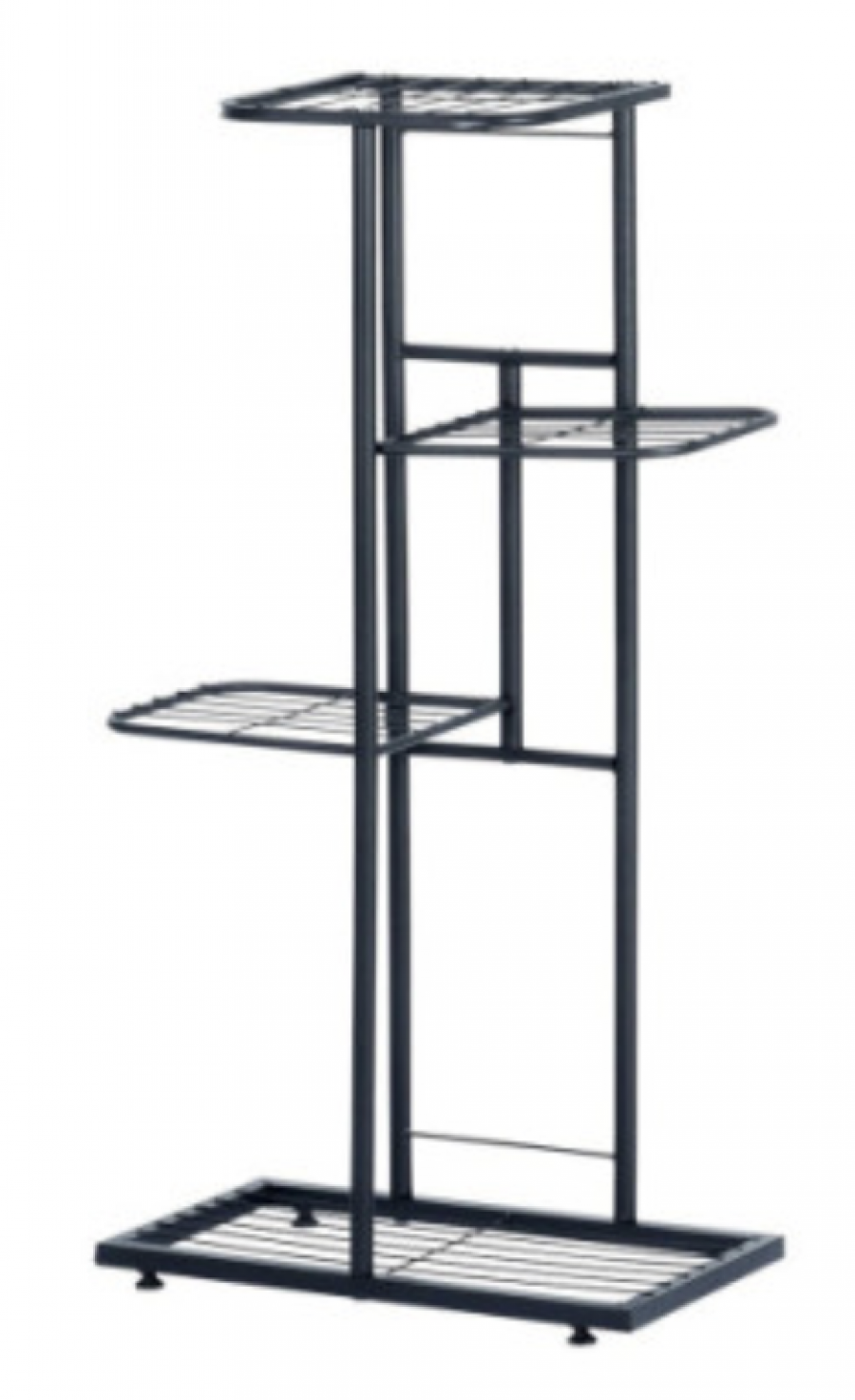 Blomsterställ i metall svart 4 nivåer 80 cm – modernt växtställ för hem och kontor